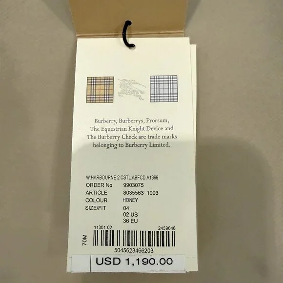 BURBERRY Harbourne Trench Coat Honey Size 2 - Picture 14 of 16